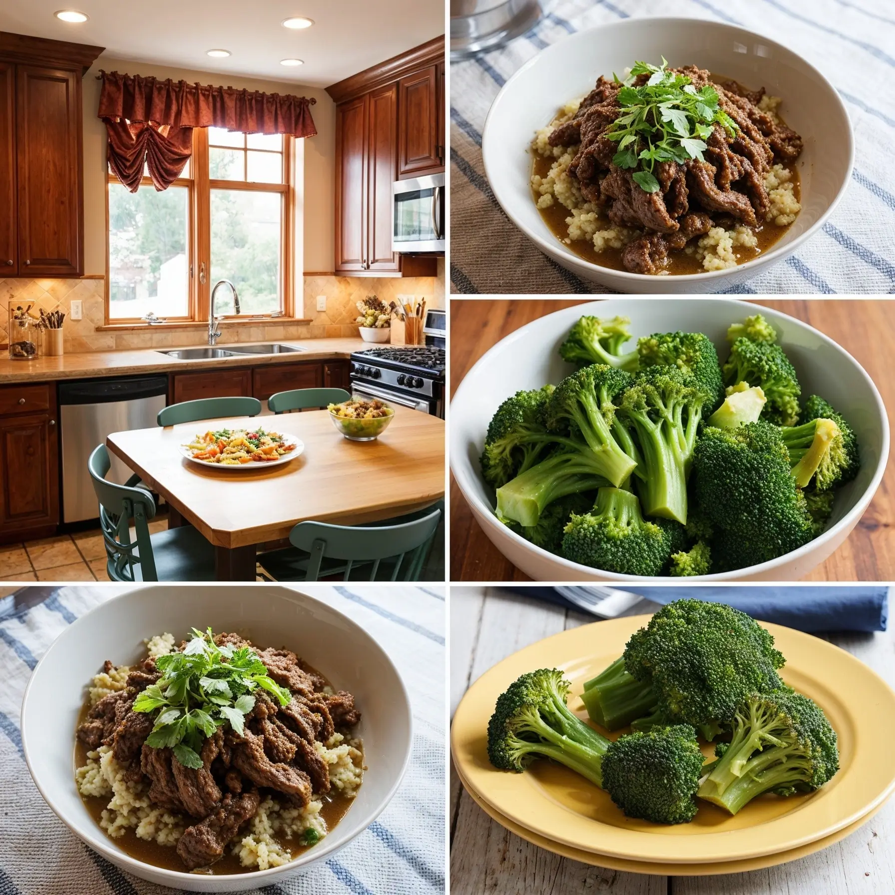 Beef and broccoli stir-fry served over steamed white rice on a plate.