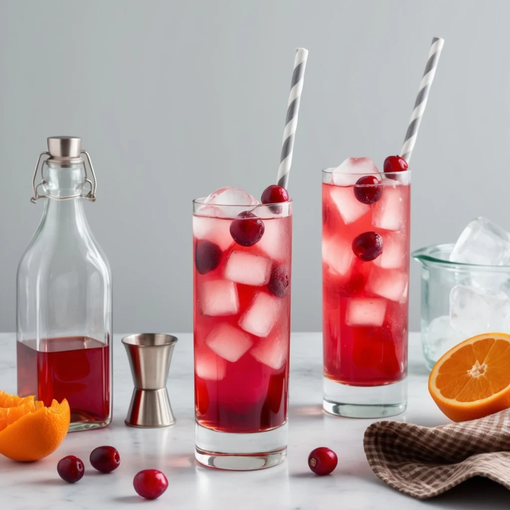 Fresh cranberries and tangerine zest used to make a Cranberry Tangerine Shrub syrup.