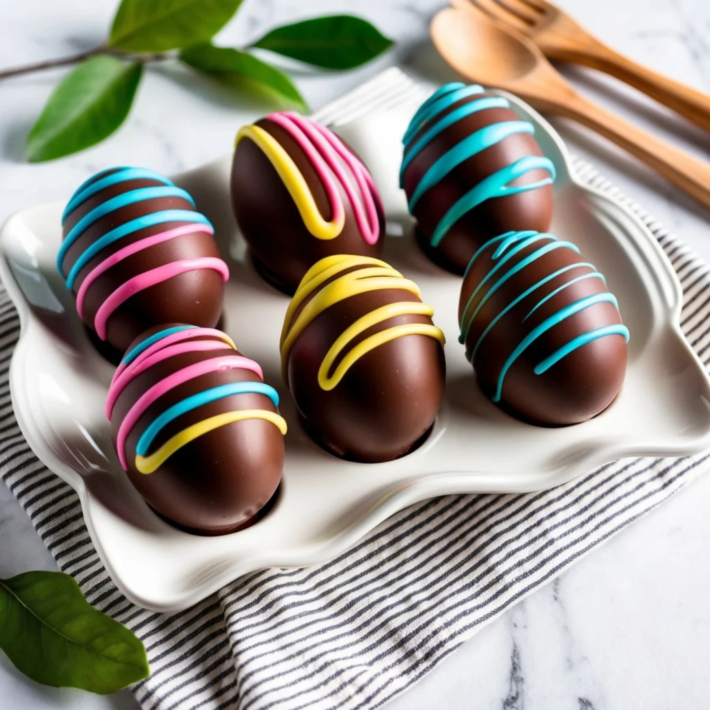 Easter Marshmallow Eggs dipped in chocolate