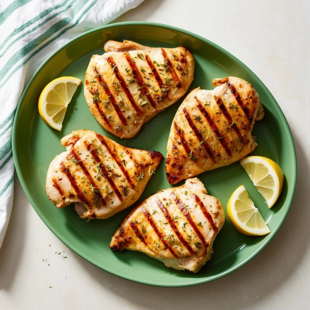 Grilled Spicy Garlic Lime Chicken topped with fresh cilantro.