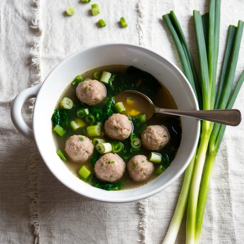 A steaming bowl of Lazy Wonton Soup with fresh bok choy, wontons, and a sprinkle of sesame seeds.