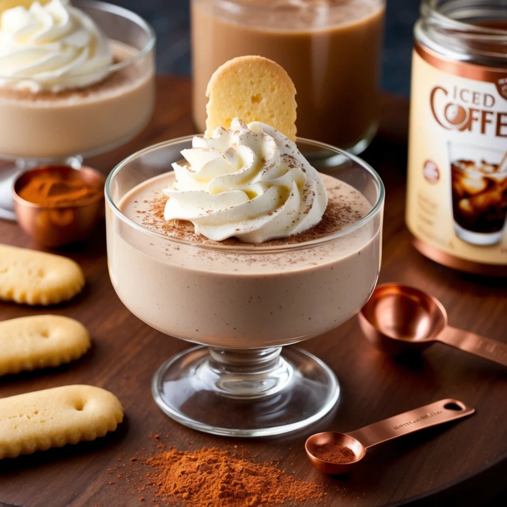 Close-up of smooth, creamy Tiramisu Dip with graham crackers for dipping.