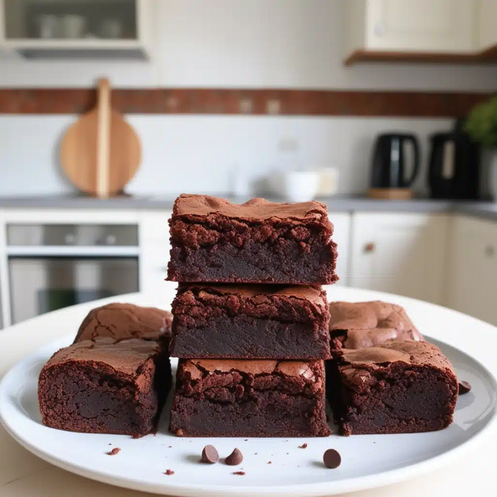 Fudgy homemade brownie recipe with crackly top and rich chocolate flavor