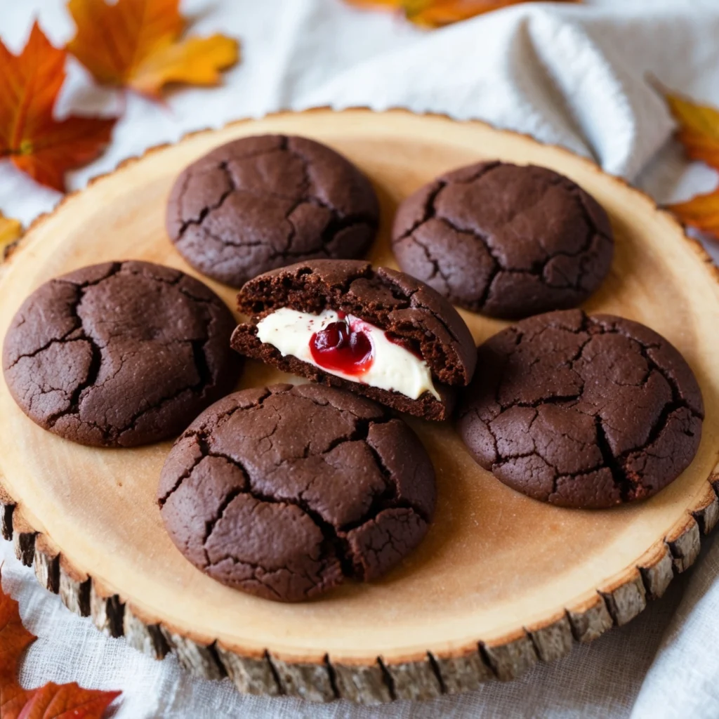 Black Forest Cookies with chocolate chips and cherries