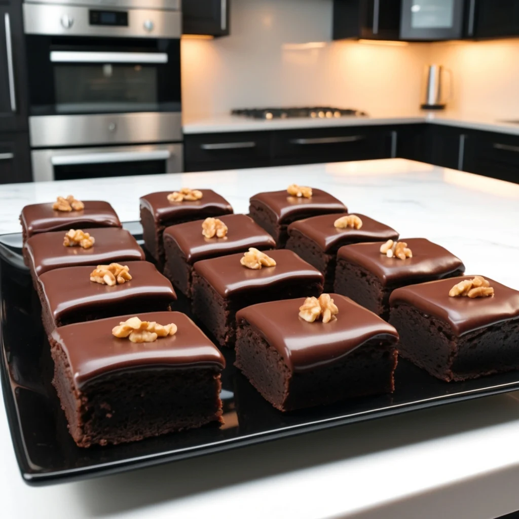 Texas Sheet Cake served on a tray with chocolate frosting