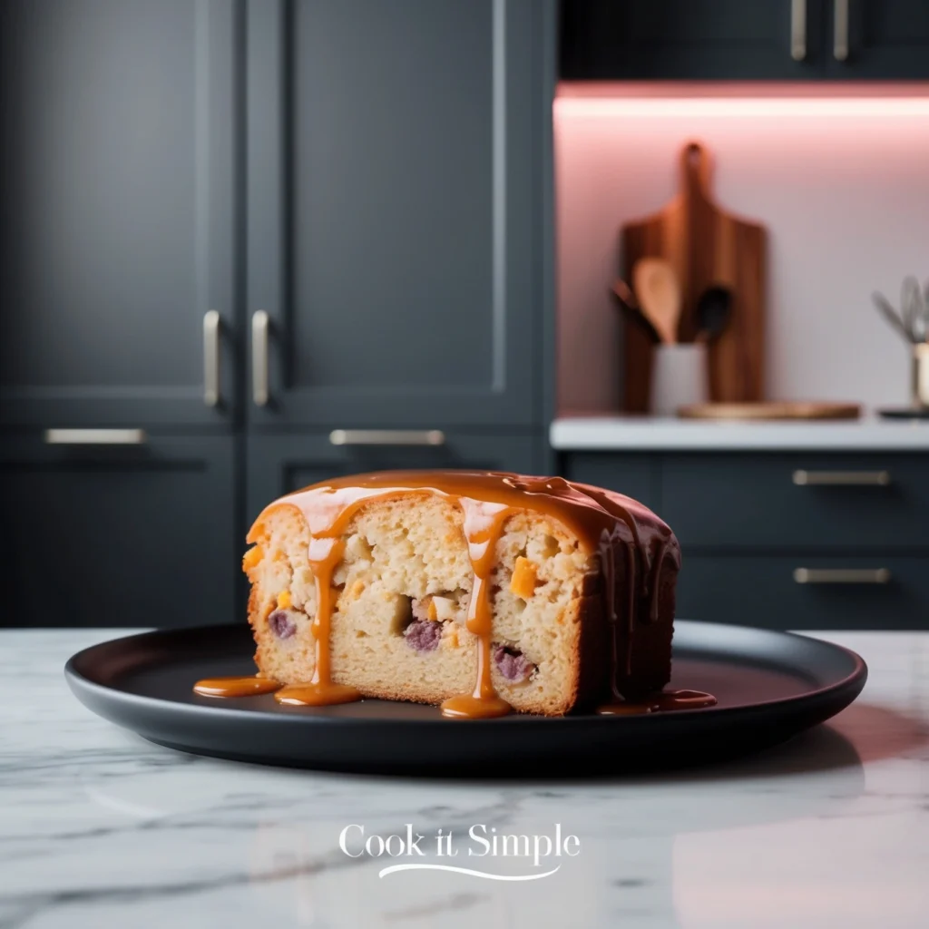 Freshly baked ginger cake with powdered sugar dusting