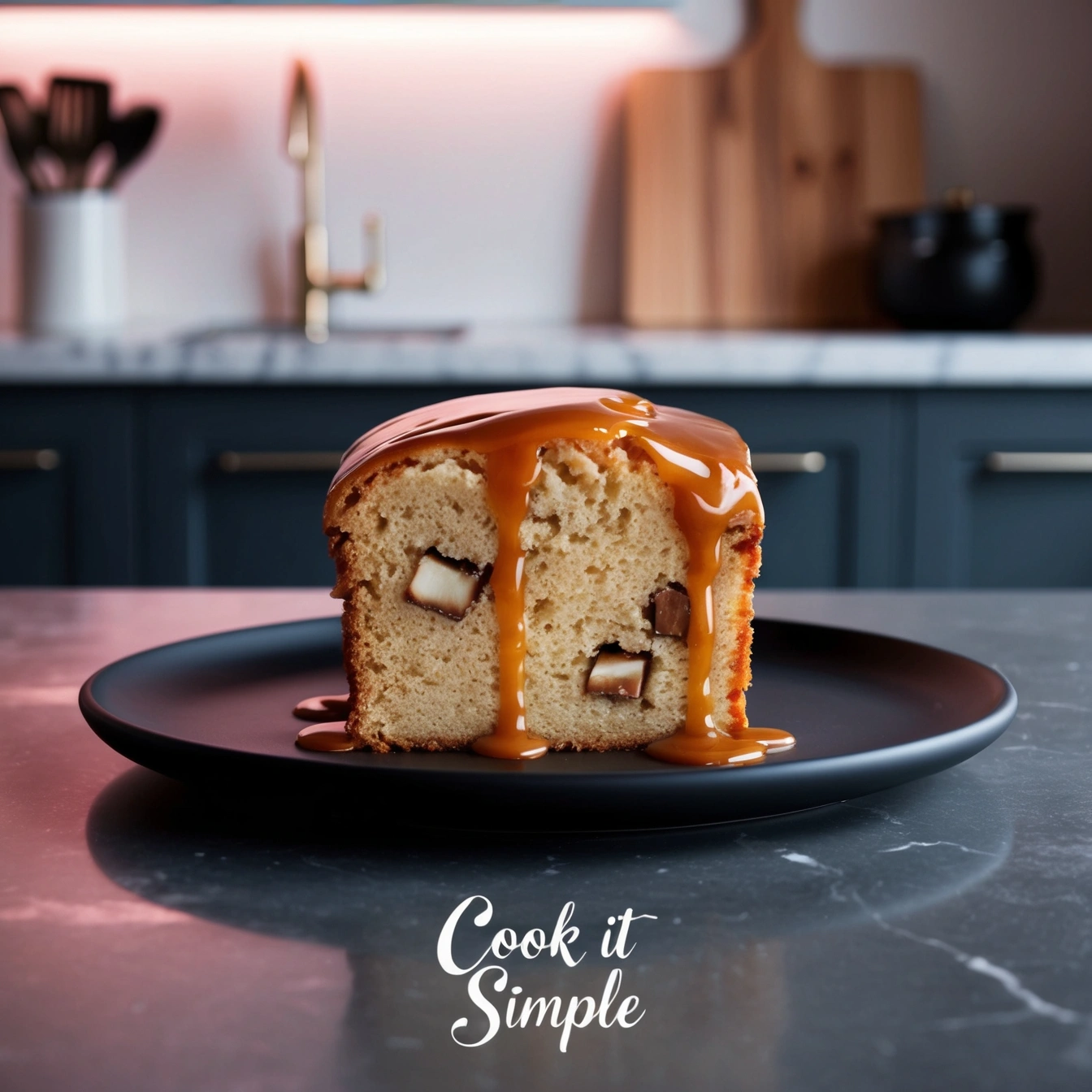 Slice of moist ginger cake on a plate