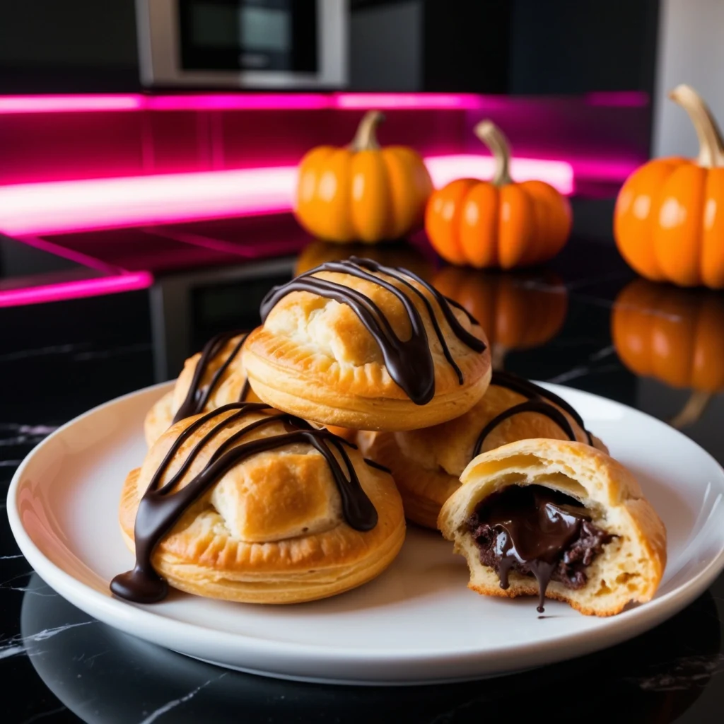 Plate of chocolate orange cookies with orange zest garnish